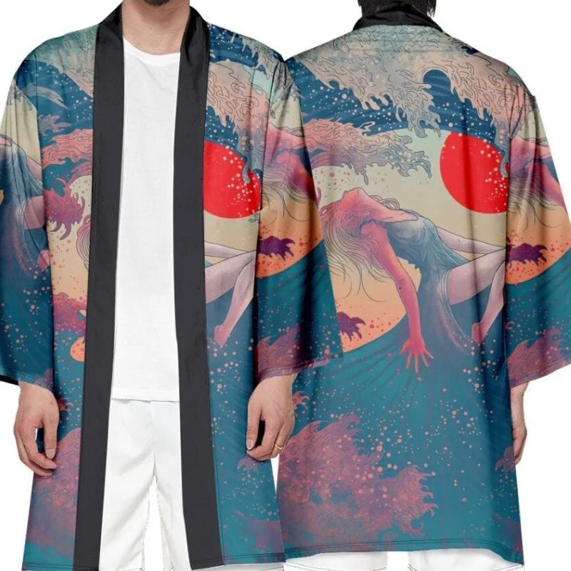 Élégance du Kimono Soleil Levant L