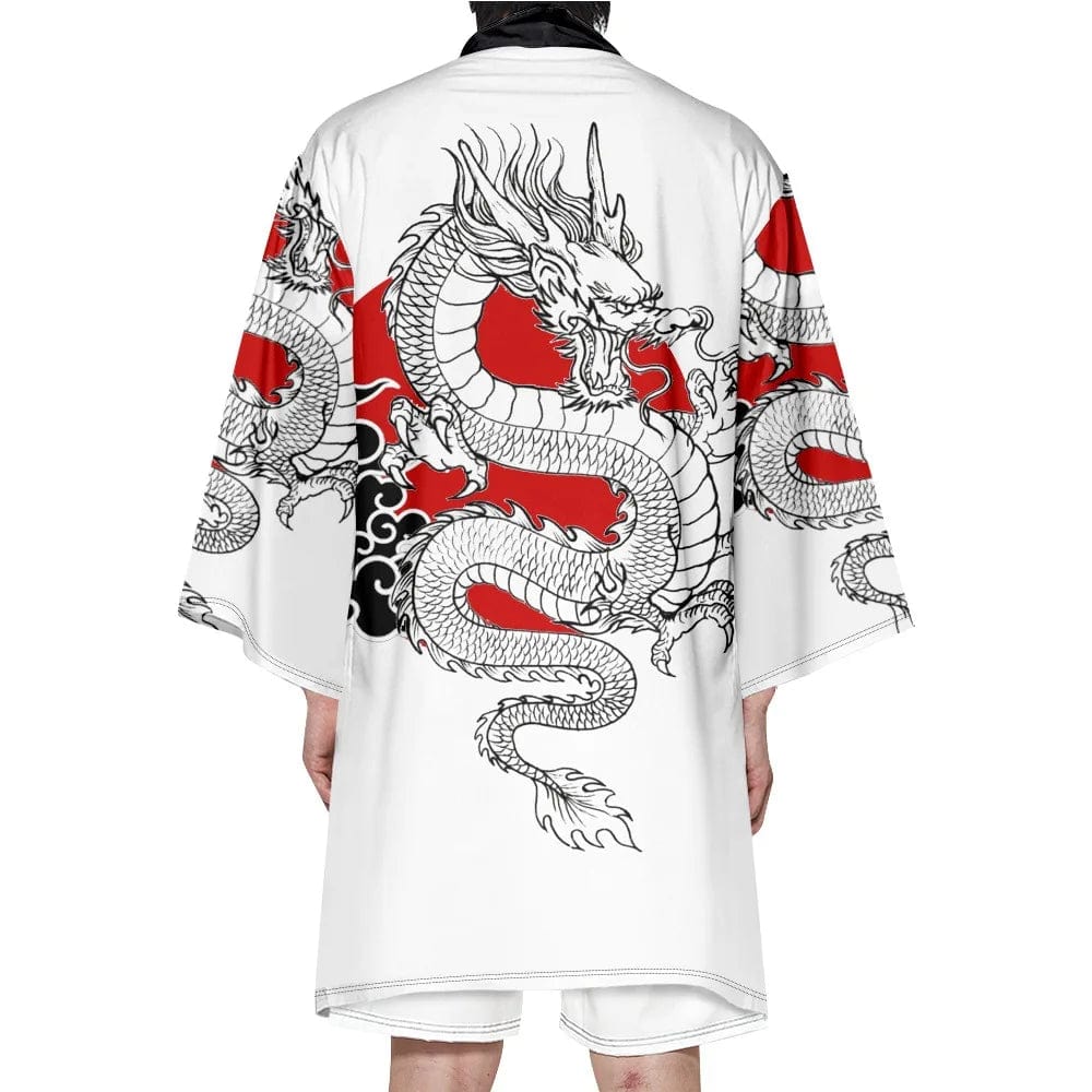 Kimono Dragon Blanc - Élégance Intemporelle !